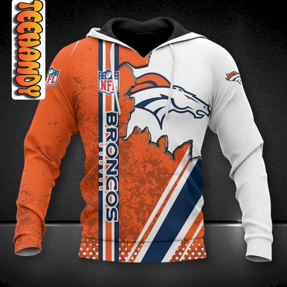 Denver Broncos 3D Football NFL Hoodie – Luxury & Sports Store
