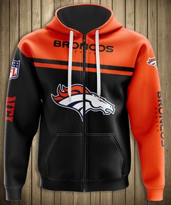 Denver Broncos 3D Skull Hoodie Pullover Zip Hoodie for Fans
