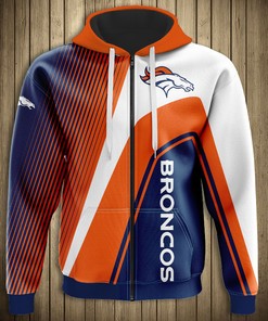 Denver Broncos 3D Zip Hoodie Zip Hoodie Pullover Nfl