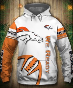 Denver Broncos Hoodie 3D Graphic Balls Zip Hoodie Pullover
