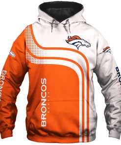 Denver Broncos Hoodie 3D One Way Zip Hoodie