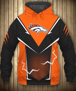 Denver Broncos Hoodie Lightning Graphic Gifts for Fans