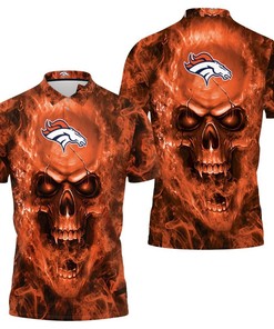 Denver Broncos Nfl Fans Skull Polo Shirt All Over Print Shirt 3d T-shirt