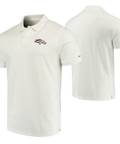 Denver Broncos White Stretch Pique Polo All Over Print Shirt T-shirt