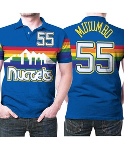 Denver Nuggets Dikembe Mutombo 55 Nba Mitchell Ness 199192 Hardwood Classics Swingman Jersey Style Gift For Nuggets Fans Polo Shirt