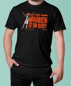 Denzel Ward Cleveland Browns The Warden'S On Duty T-Shirt