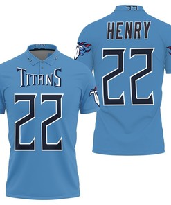 Derrick Henry Tennessee Titans Game Light Blue 2019 Jersey Inspired Style 3D All Over Print Polo Shirt