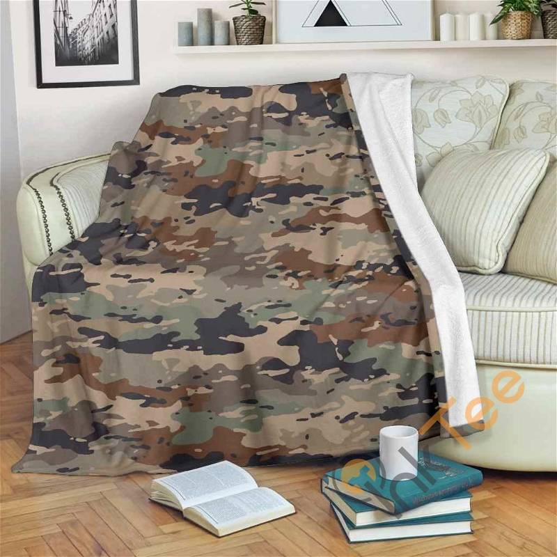Desert Camouflage Sherpa Fleece Blanket Gifts for Family, for Couple