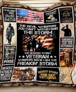 Desert Storm Veteran Quilt Blanket Bedding Set