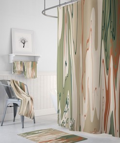 Desert Swirl Shower Curtain, Optional Bathroom Set Boho Bathroom Decor
