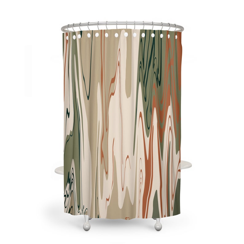 Desert Swirl Shower Curtain, Optional Bathroom Set Boho Bathroom Decor - Image 3