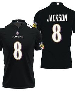 Design Baltimore Ravens Lamar Jackson #8 Great Player Nfl American Football Game Jersey Black 2019 Polo Shirt