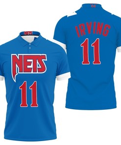 Design Brooklyn Nets Kyrie Irving 11 2020 Nba Blue Jersey 3D All Over Print Polo Shirt