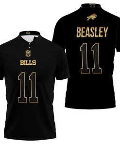 Design Buffalo Bills Cole Beasley #11 Great Player Nfl Black Golden Edition Vapor Limited Jersey Style Polo Shirt