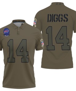 Design Buffalo Bills Stefon Diggs #14 Nfl Great Player Camo 2019 Salute To Service Custom Bills Fans Polo Shirt