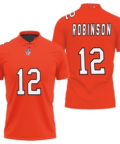 Design Chicago Bears Allen Robinson #12 Nfl Great Player American Football Team Custom Game Orange Polo Shirt