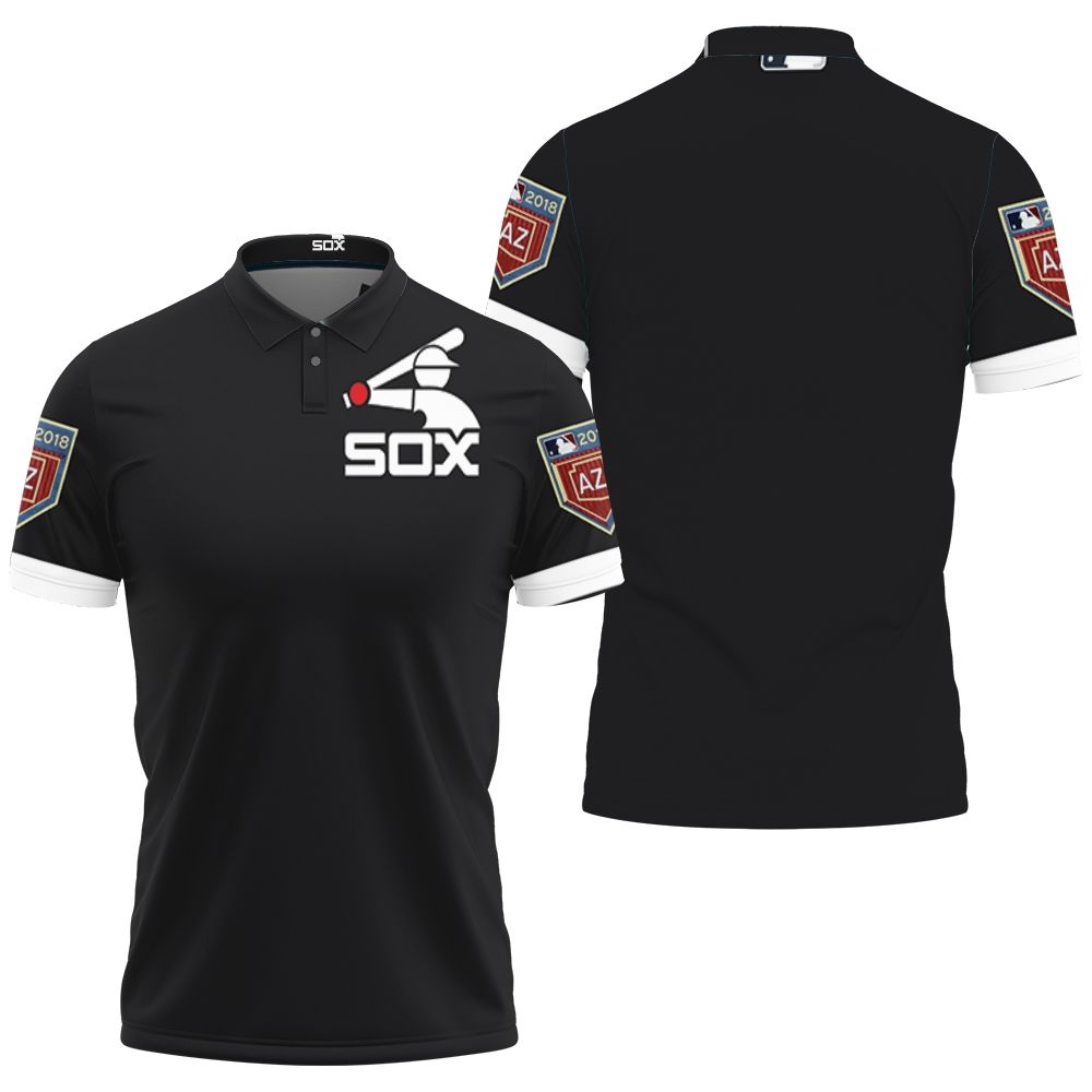 Design Chicago White Sox Spring Training Team Black 2019 Jersey Inspired Style 3D All Over Print Polo Shirt