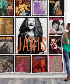 Design Janis Joplin Throws Albums Collection Quilt Blanket
