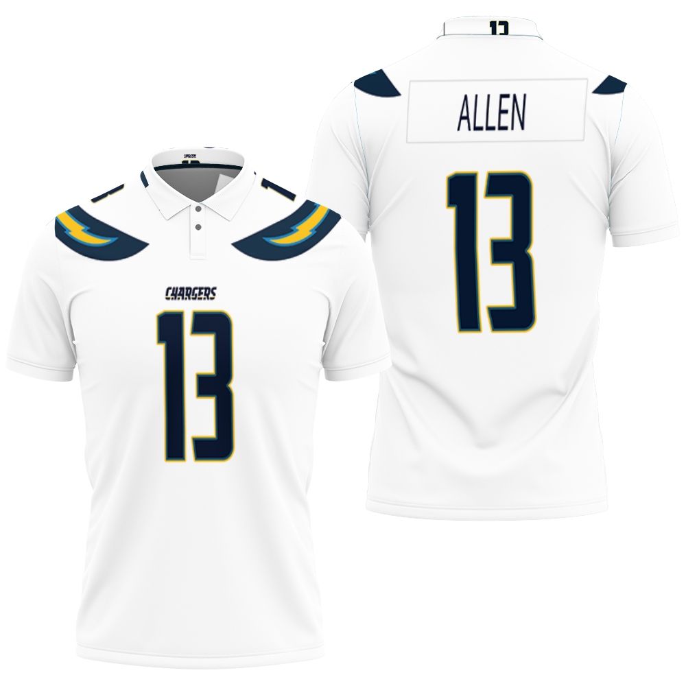 Design Los Angeles Chargers Keenan Allen Game White Jersey Inspired Style 3D All Over Print Polo Shirt