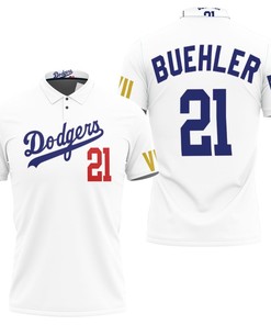 Design Los Angeles Dodgers Buehler 21 2020 Championship Golden Edition White Jersey Inspired Style 3D All Over Print Polo Shirt
