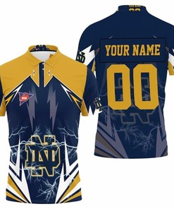 Design Ncaa Notre Dame Fighting Irish Lightning Personalized 3D All Over Print Polo Shirt