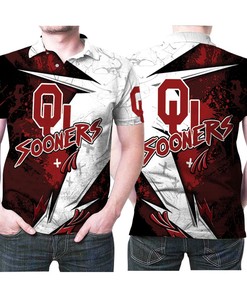Design Oklahoma Sooners Ground Freestyle Paint Logo Printed 3D All Over Print Polo Shirt