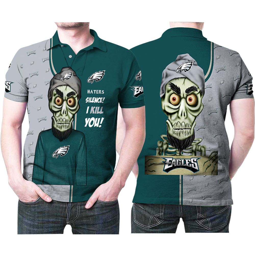 Design Philadelphia Eagles Puppet Haters Silence I Kill You 3D All Over Print Polo Shirt