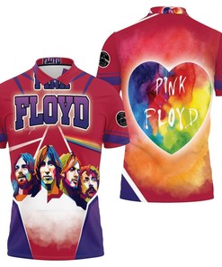 Design Pink Floyd Rainbow Heart Popart Red 3D All Over Print Polo Shirt