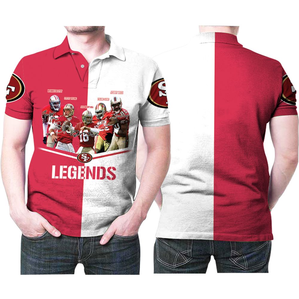 Design San Francisco 49ers 5 Legends In One Signatures 3D All Over Print Polo Shirt