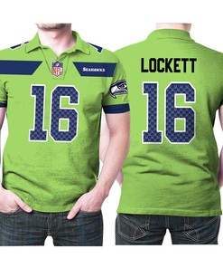 Design Seattle Seahawks Tyler Lockett #16 Nfl American Football Green Color Rush Legend Polo Shirt