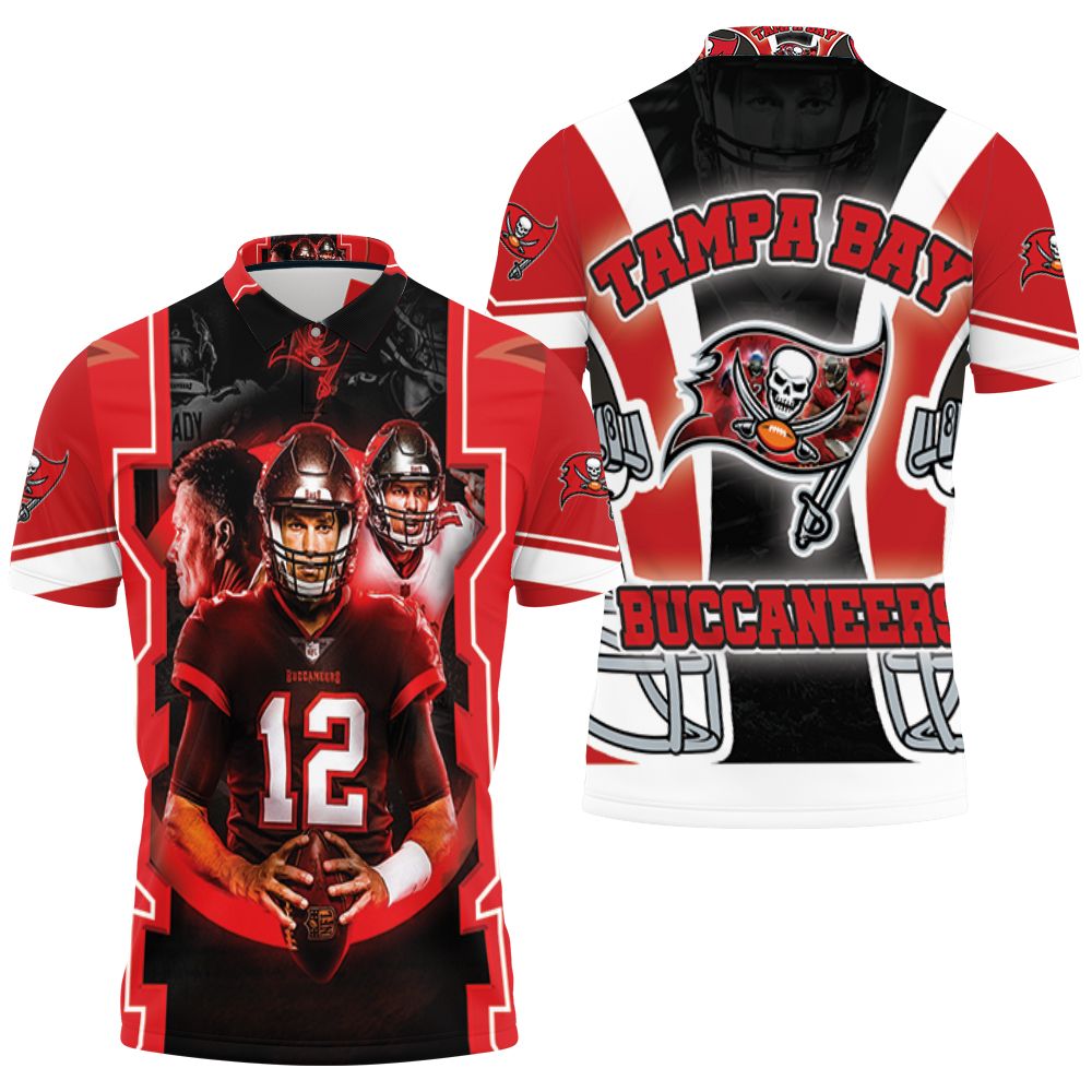 Design Tampa Bay Buccaneers Tom Brady And Team 2021 Nfl Champions 3D All Over Print Polo Shirt
