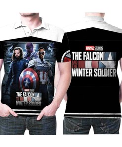 Design The Falcon And The Winter Soldier Superhero Studios 3D All Over Print Polo Shirt