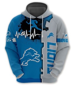Detroit Lions 3D All Over Print Zip Hoodie for Nfl Fans