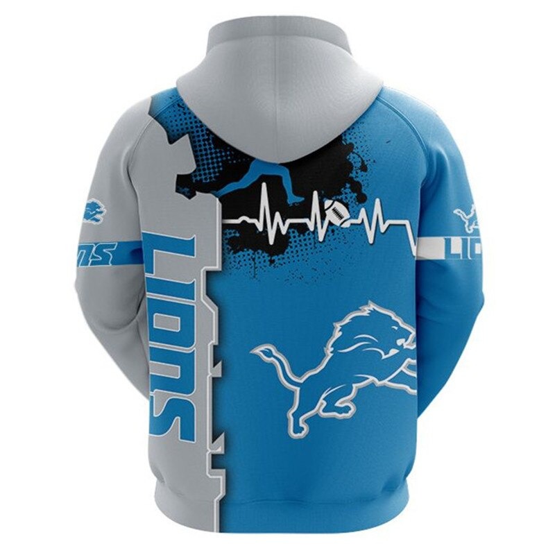 Detroit Lions 3D All Over Print Zip Hoodie for Nfl Fans - Image 2