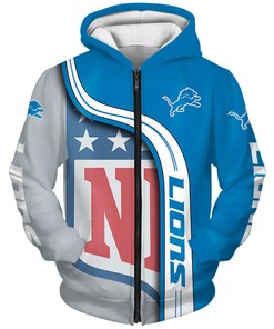 Detroit Lions 3D Hoodie Pullover Zip Hoodie Nfl for Fans