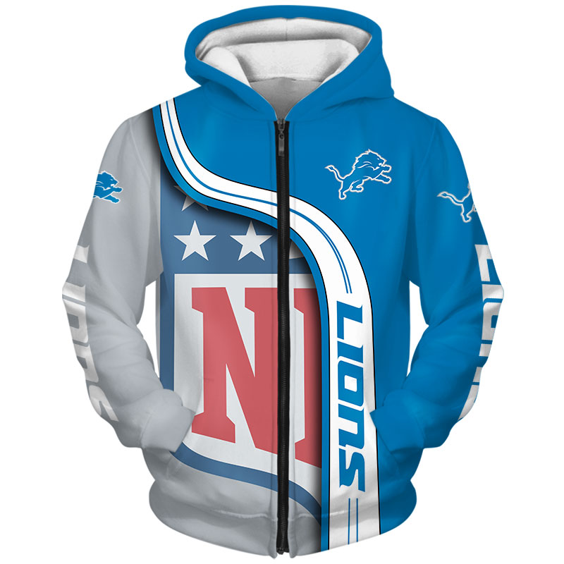 Detroit Lions 3D Hoodie Pullover Zip Hoodie Nfl for Fans