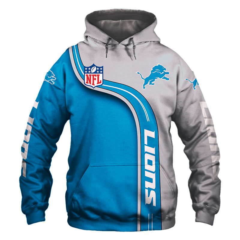 Detroit Lions Hoodie 3D Cute Zip Hoodie Pullover Gift for Fans