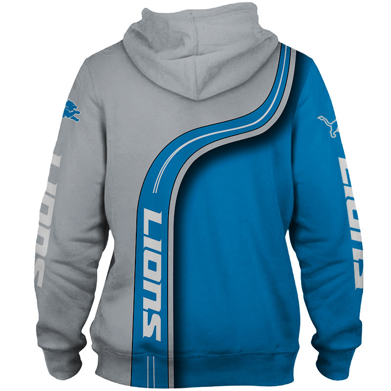 Detroit Lions Hoodie 3D Cute Zip Hoodie Pullover Gift for Fans - Image 3