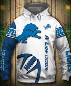 Detroit Lions Hoodie 3D Graphic Balls Zip Hoodie Pullover