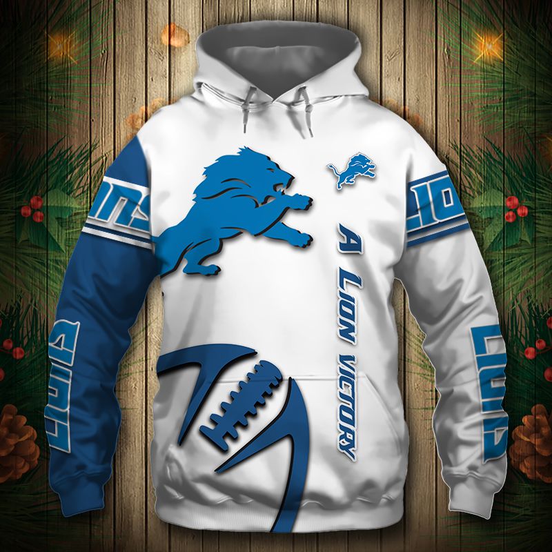 Detroit Lions Hoodie 3D Graphic Balls Zip Hoodie Pullover