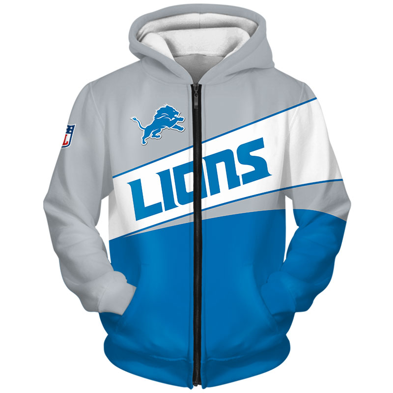 Detroit Lions Hoodie 3D Zip Hoodie - Image 2