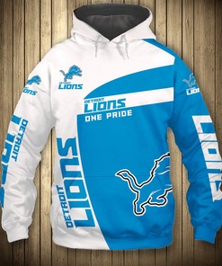 Detroit Lions Hoodie 3D Zip Hoodie Pullover Gift for Fans