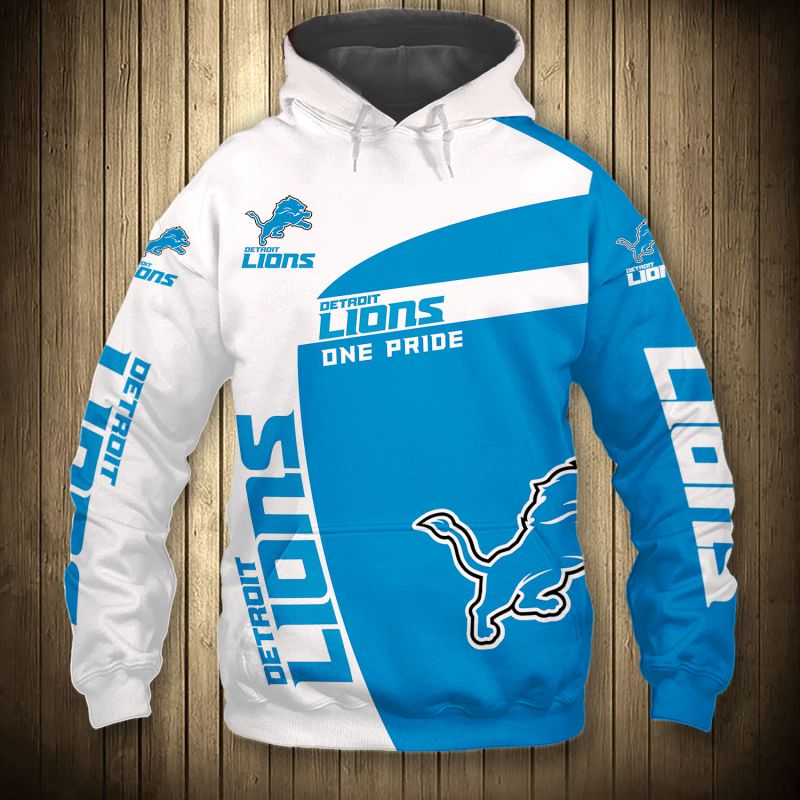 Detroit Lions Hoodie 3D Zip Hoodie Pullover Gift for Fans