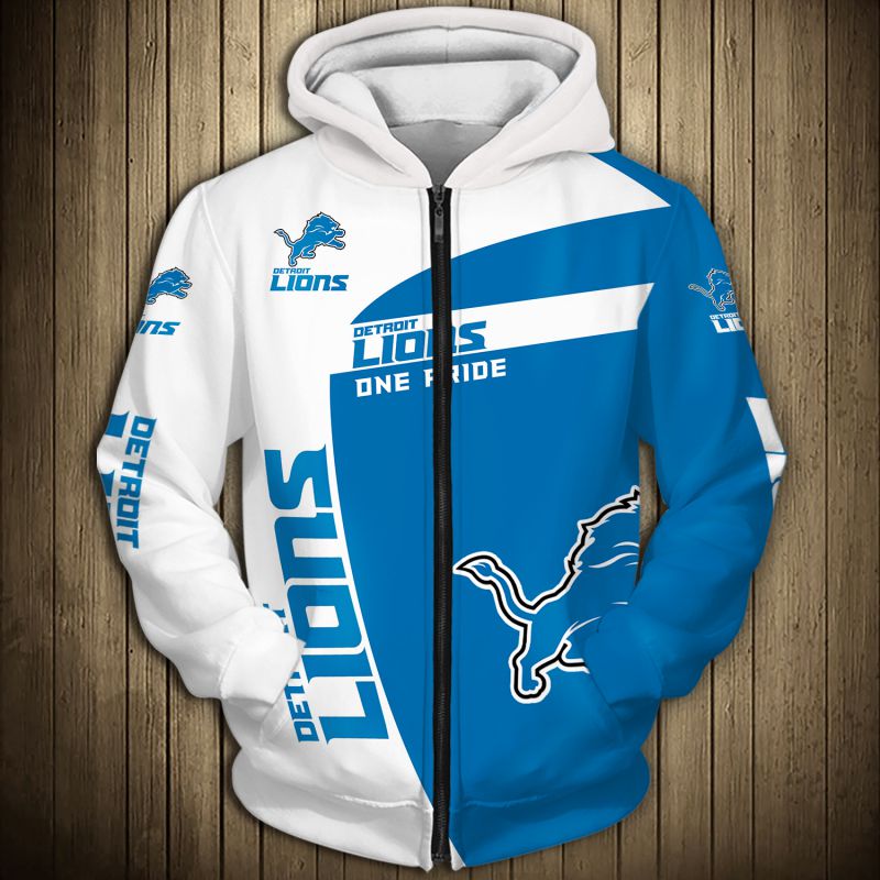 Detroit Lions Hoodie 3D Zip Hoodie Pullover Gift for Fans - Image 3