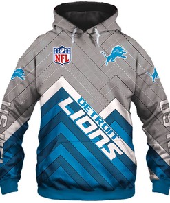 Detroit Lions Hoodie 3D Zip Hoodie Pullover Size S-5Xl