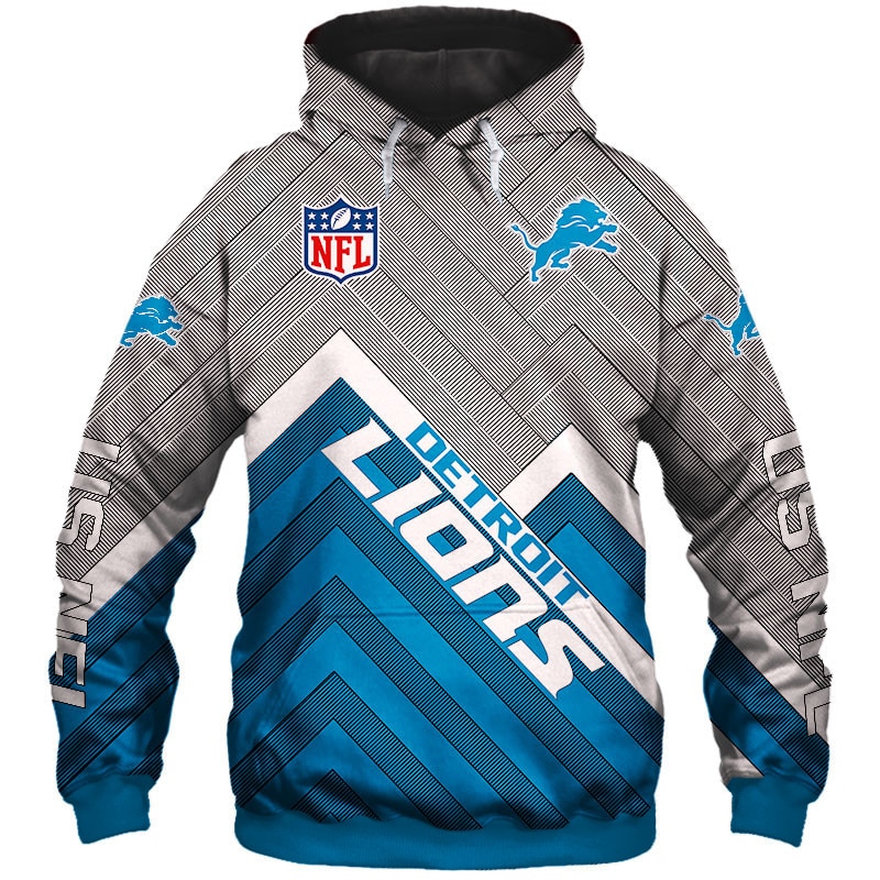 Detroit Lions Hoodie 3D Zip Hoodie Pullover Size S-5Xl