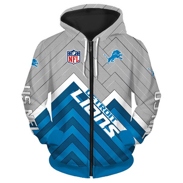 Detroit Lions Hoodie 3D Zip Hoodie Pullover Size S-5Xl - Image 2