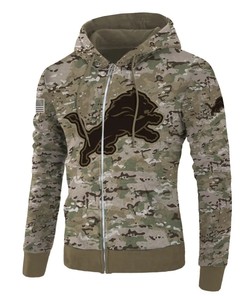 Detroit Lions Hoodie Army Graphic Zip Hoodie Pullover Gift for Fans