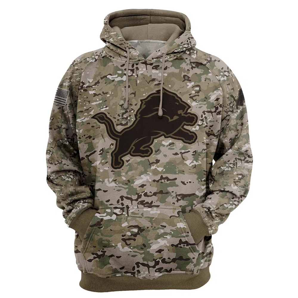 Detroit Lions Hoodie Army Graphic Zip Hoodie Pullover Gift for Fans - Image 2