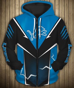 Detroit Lions Hoodie Lightning Graphic Gifts for Fans